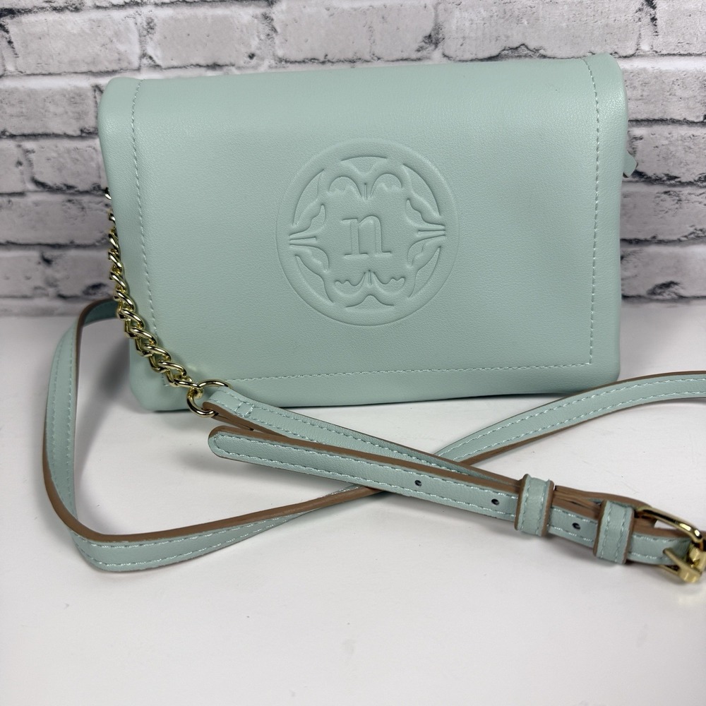Nanette Lepore Robin Egg Blue Crossbody with Gold Chain Strap